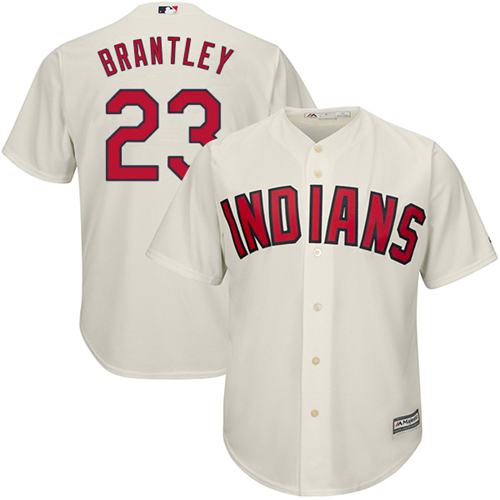 Indians #23 Michael Brantley Cream Alternate Stitched Youth MLB Jersey - Click Image to Close